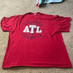 Delta Pro Weight Red and white vintage Atlanta Georgia clothing company tee